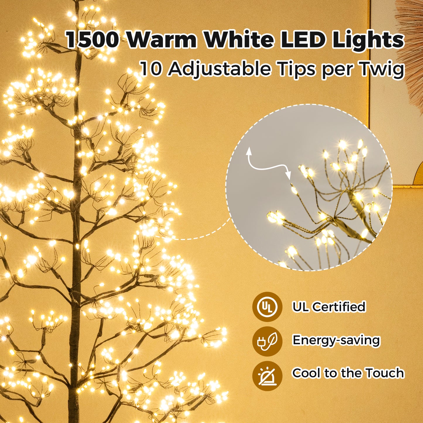 5/6/7 FT Lighted Alpine Tree with Warm White Light LED Lights Pre-lit Artificial Cedar Tree with Weighted Base-6ft