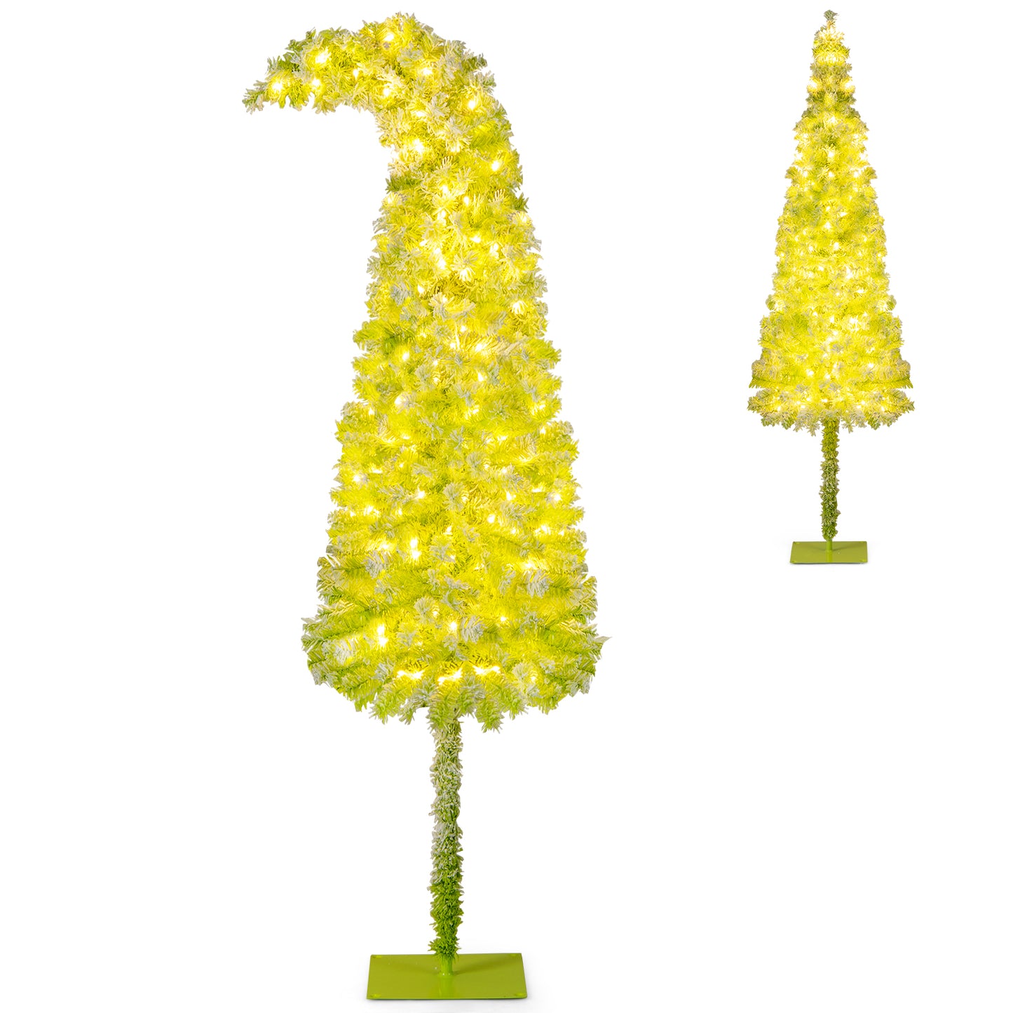 5/6/7 FT Whimsical Christmas Tree with Bendable Top and 216/290/366 Branch-7 FT