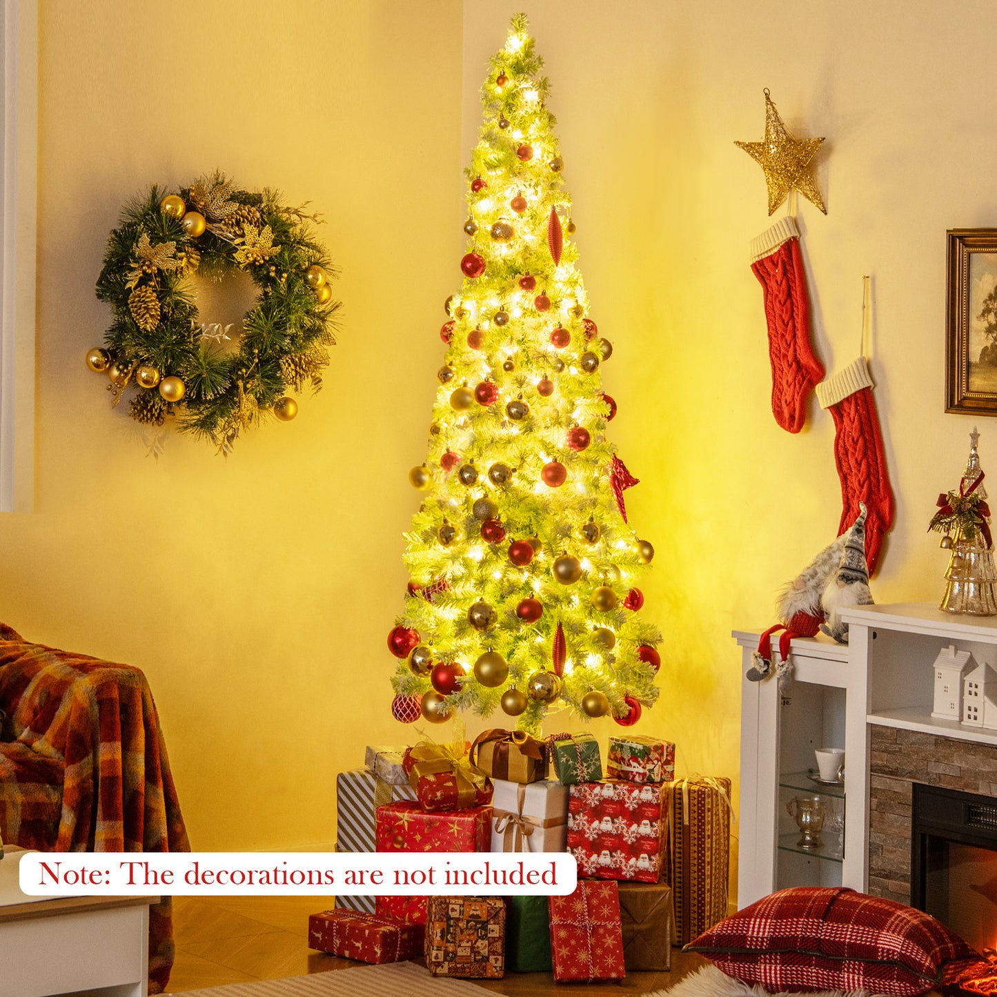 5/6/7 FT Whimsical Christmas Tree with Bendable Top and 216/290/366 Branch-7 FT