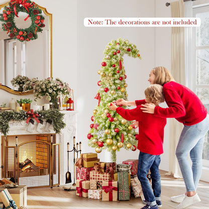 5/6/7 FT Whimsical Christmas Tree with Bendable Top and 216/290/366 Branch-7 FT