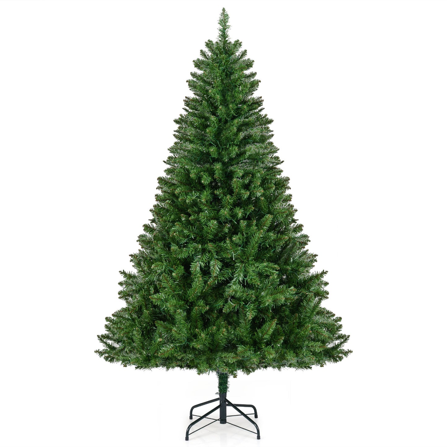 5/6/7 Feet Artificial Christmas Tree Hinged Xmas Tree with 7 Lighting Modes-6 Feet