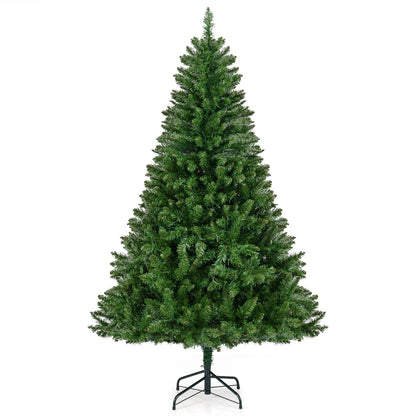 5/6/7 Feet Artificial Christmas Tree Hinged Xmas Tree with 7 Lighting Modes-6 Feet