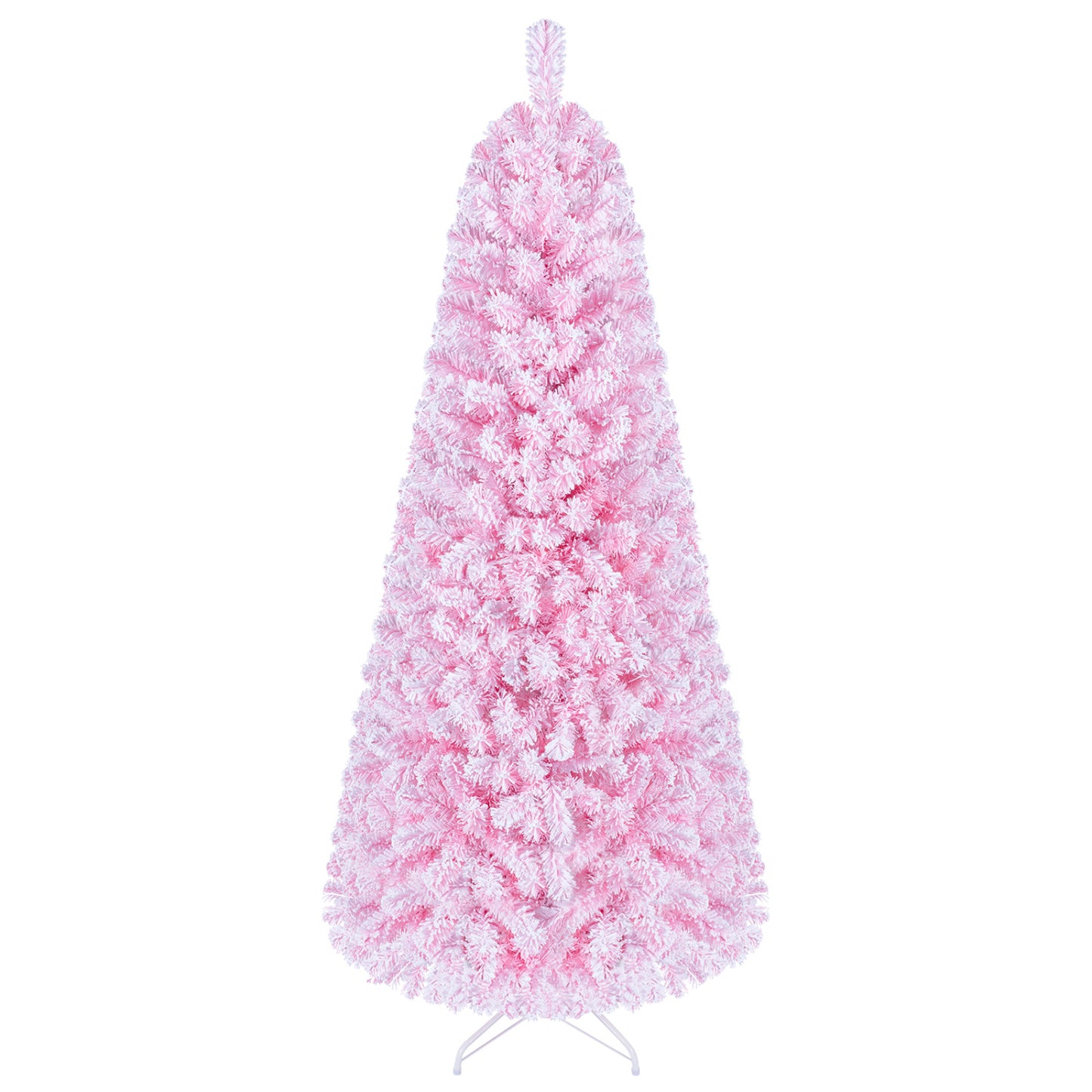 6 Ft Pink Flocked Christmas Tree with LED Lights