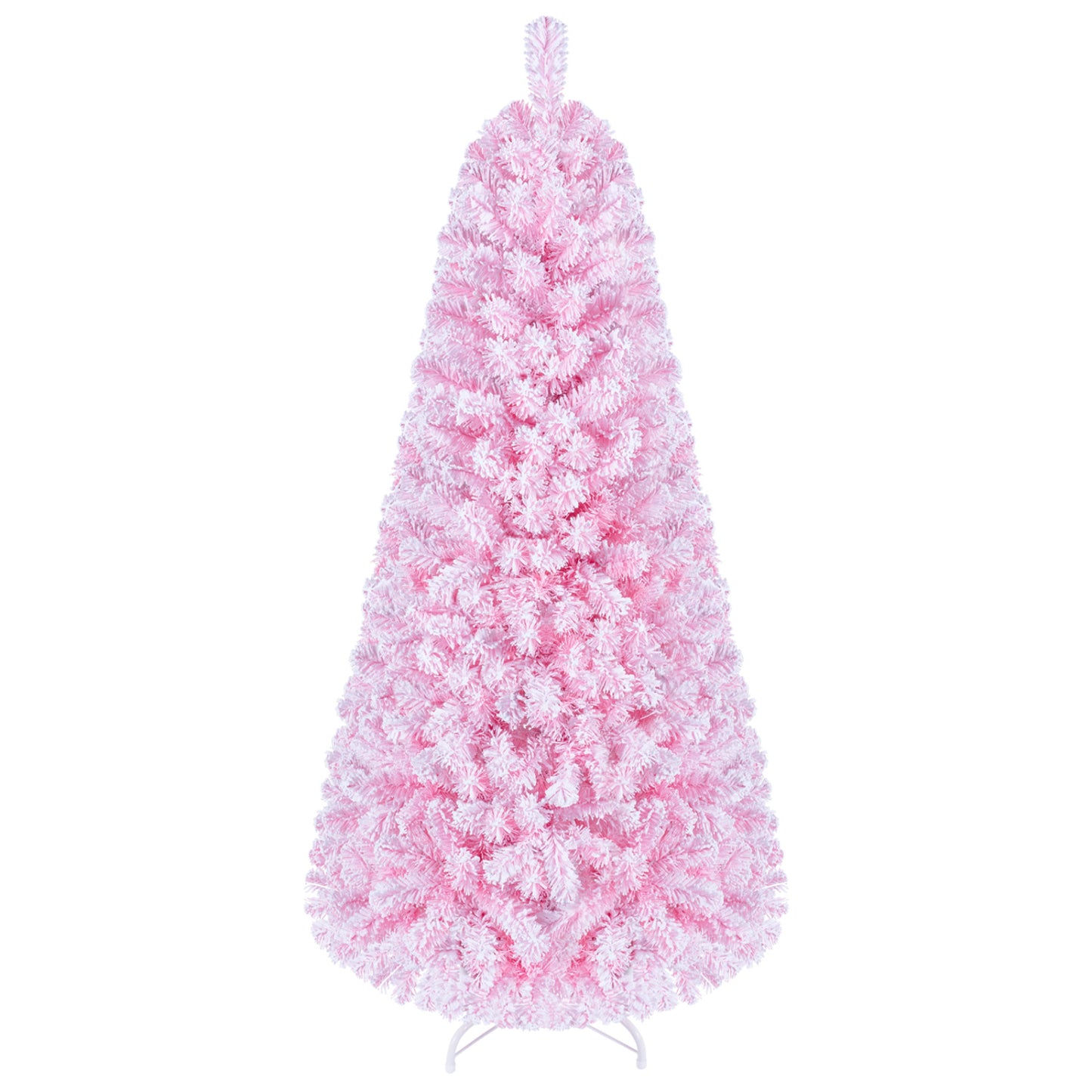 6 Ft Pink Flocked Christmas Tree with LED Lights