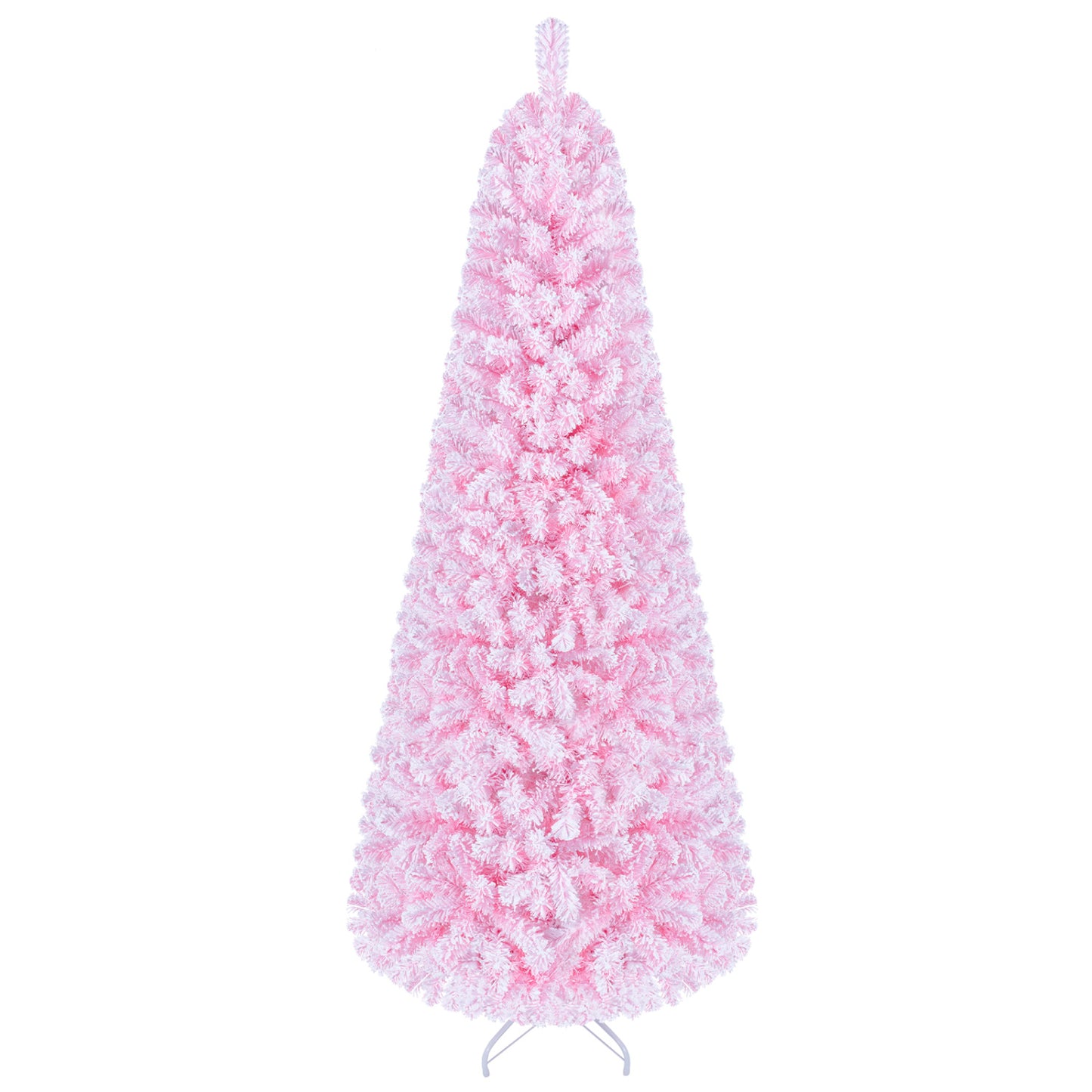 6 Ft Pink Flocked Christmas Tree with LED Lights