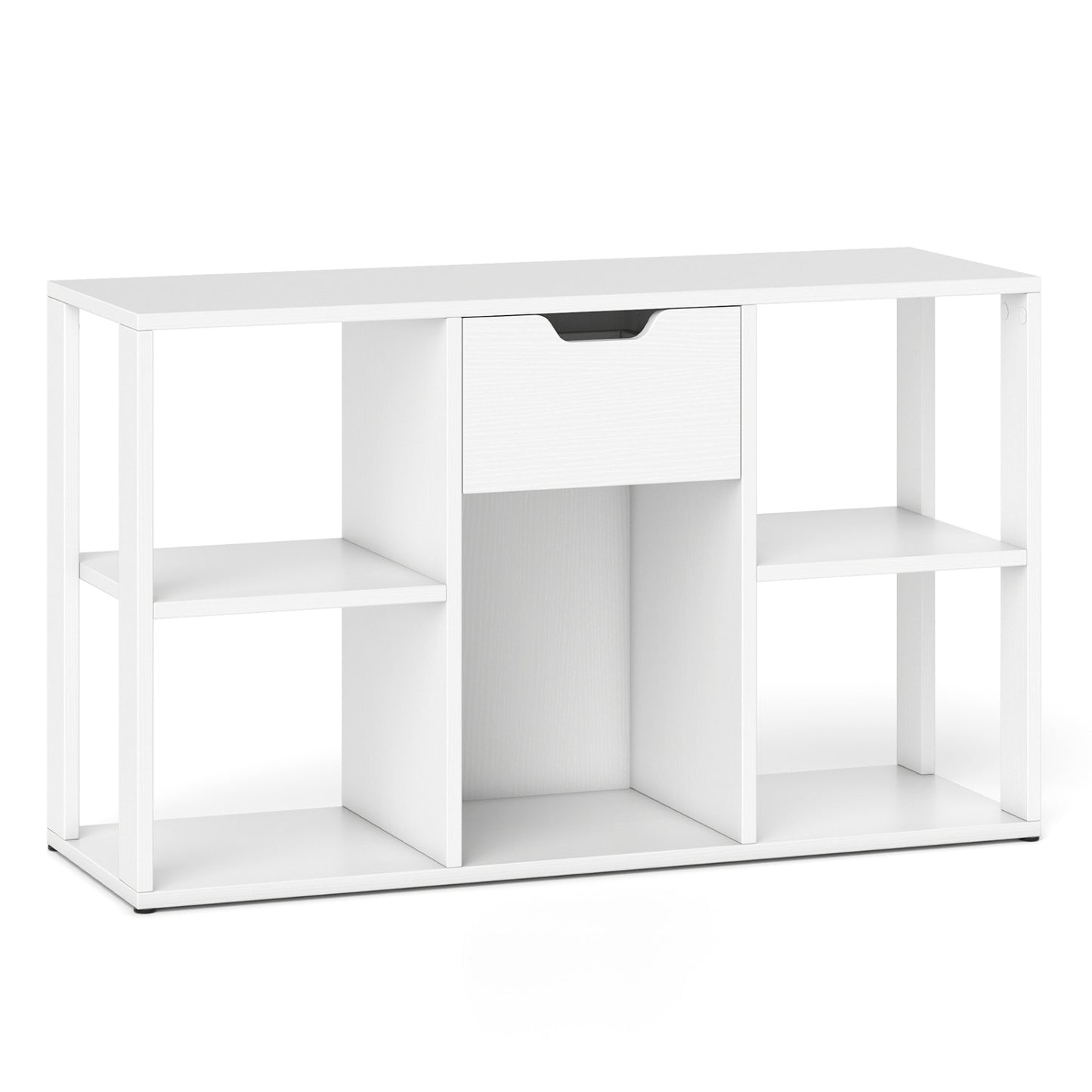 5-Cube Bookcase with Storage Drawer - Rustic Brown