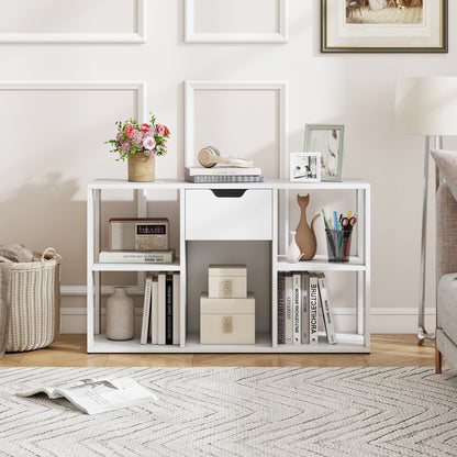 5-Cube Bookcase with Storage Drawer - Rustic Brown