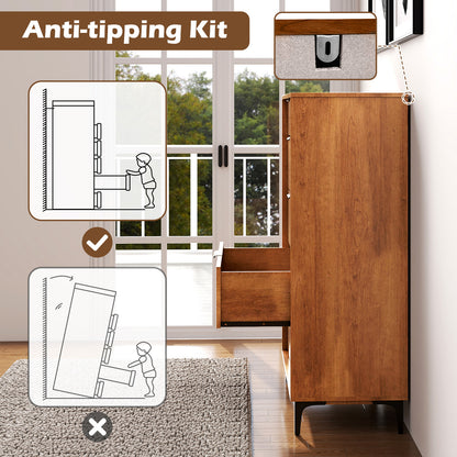 5-Drawer Dresser with Interlock System for Bedroom Living Room