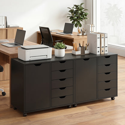 5-Drawer Mobile Storage Cabinet with Adjustable Shelf