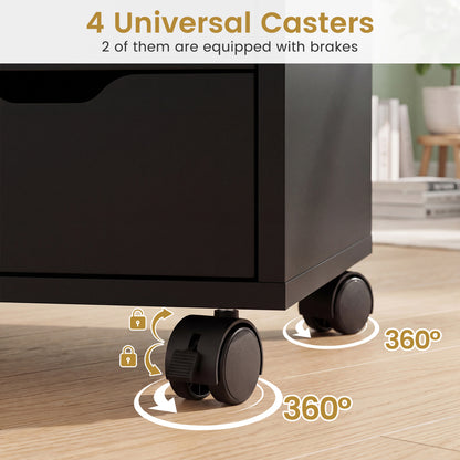 5-Drawer Mobile Storage Cabinet with Adjustable Shelf
