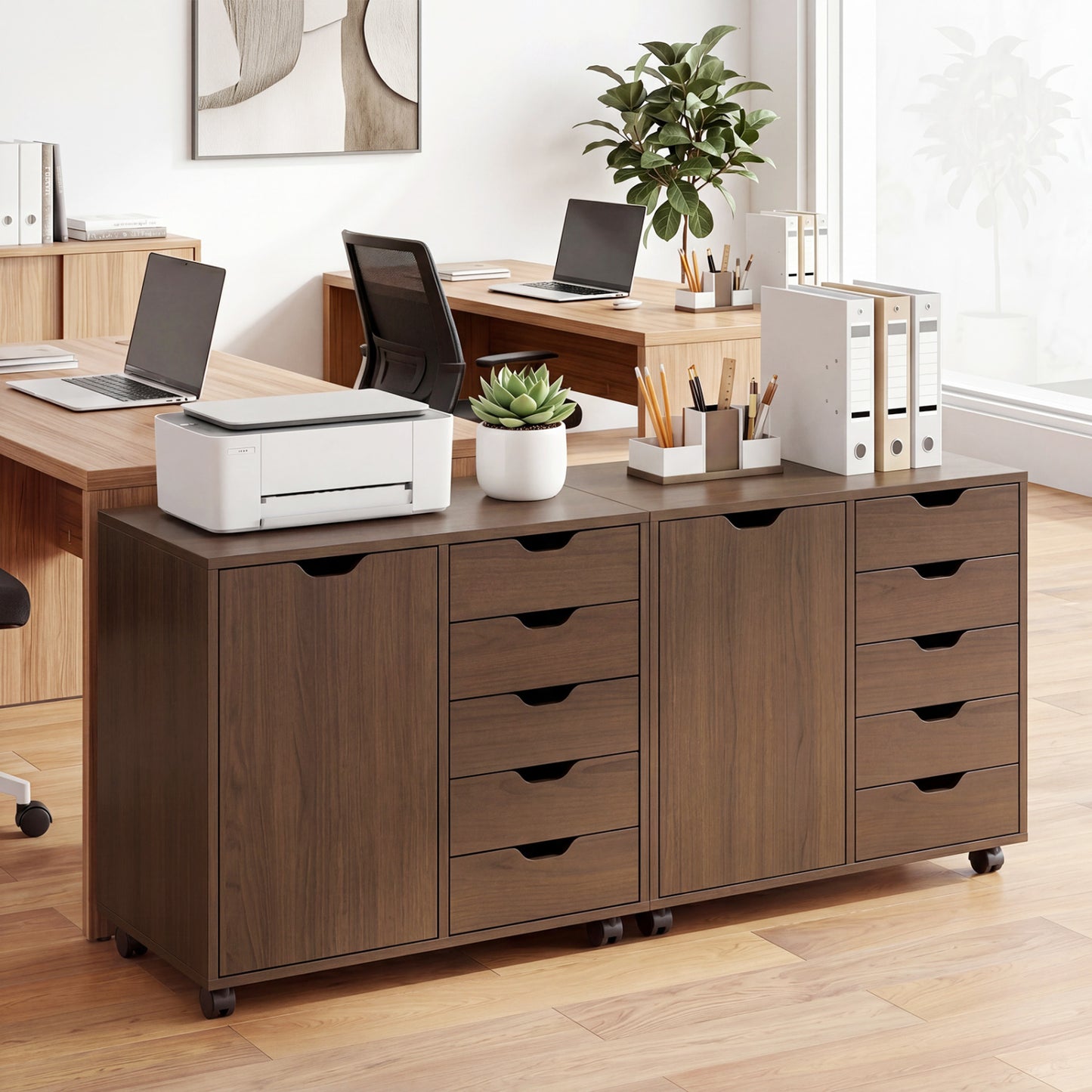 5-Drawer Mobile Storage Cabinet with Adjustable Shelf