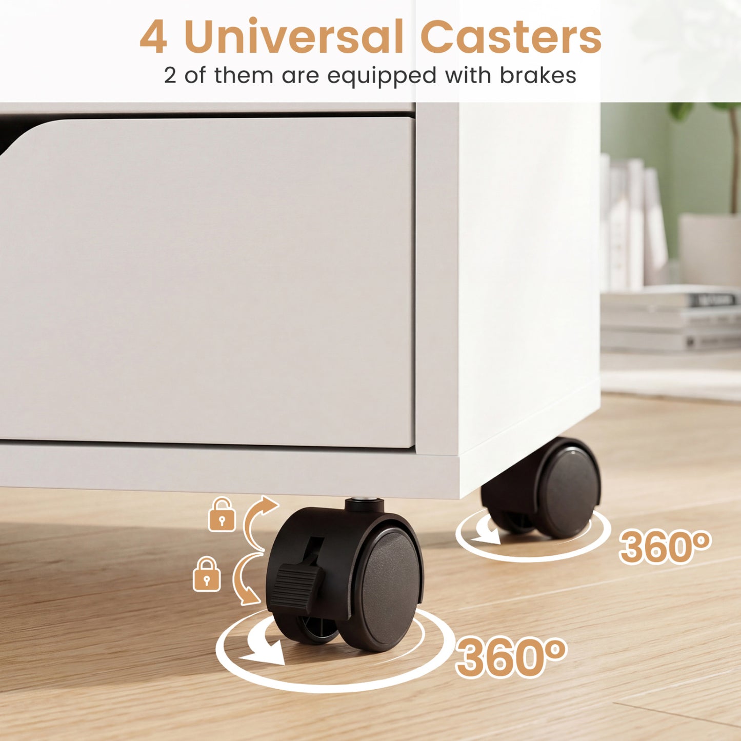 5-Drawer Mobile Storage Cabinet with Adjustable Shelf