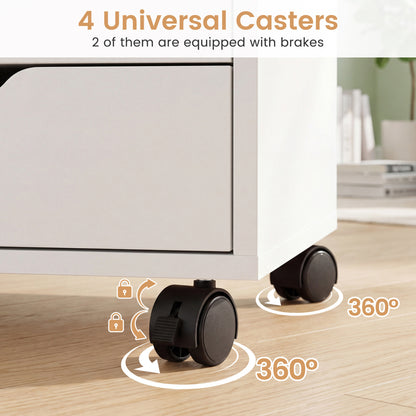 5-Drawer Mobile Storage Cabinet with Adjustable Shelf