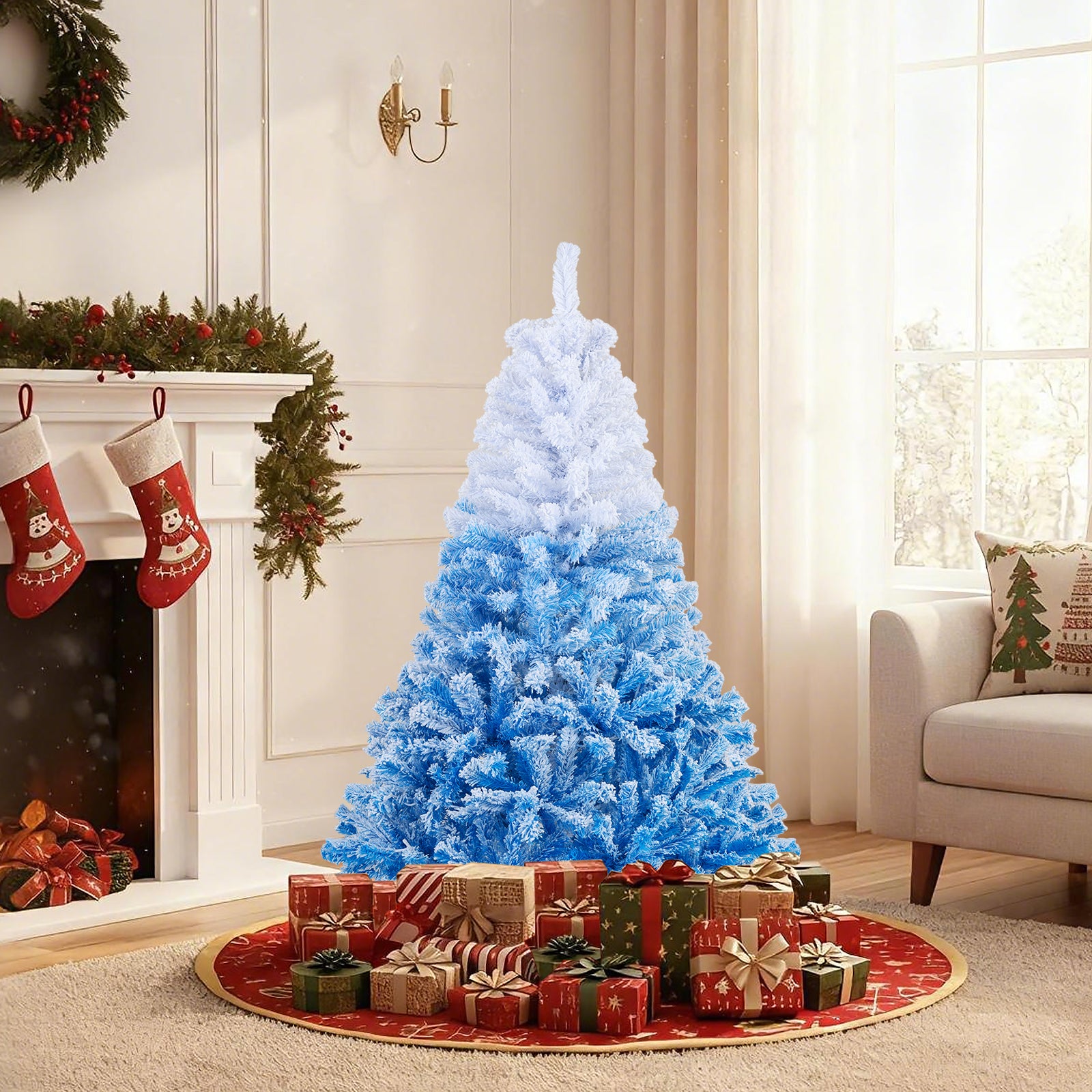 5 FT Artificial Christmas Tree with Warm White LED Lights and 8 Modes