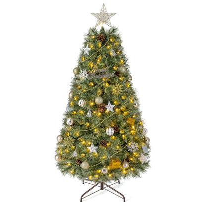 6 Artificial Christmas Tree Hinged Fully-Decorated with 238/360/524 Blossom Pine Needles