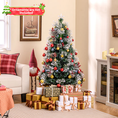 5 FT Flocked Christmas Tree with 8 Lighting Modes