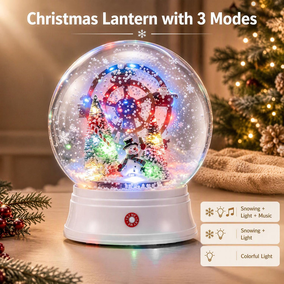 5 FT Indoor Christmas Street Lamp Post with Colorful Lights-White