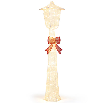 5 FT Lighted Christmas Lamp Post with Bowknot Decorations