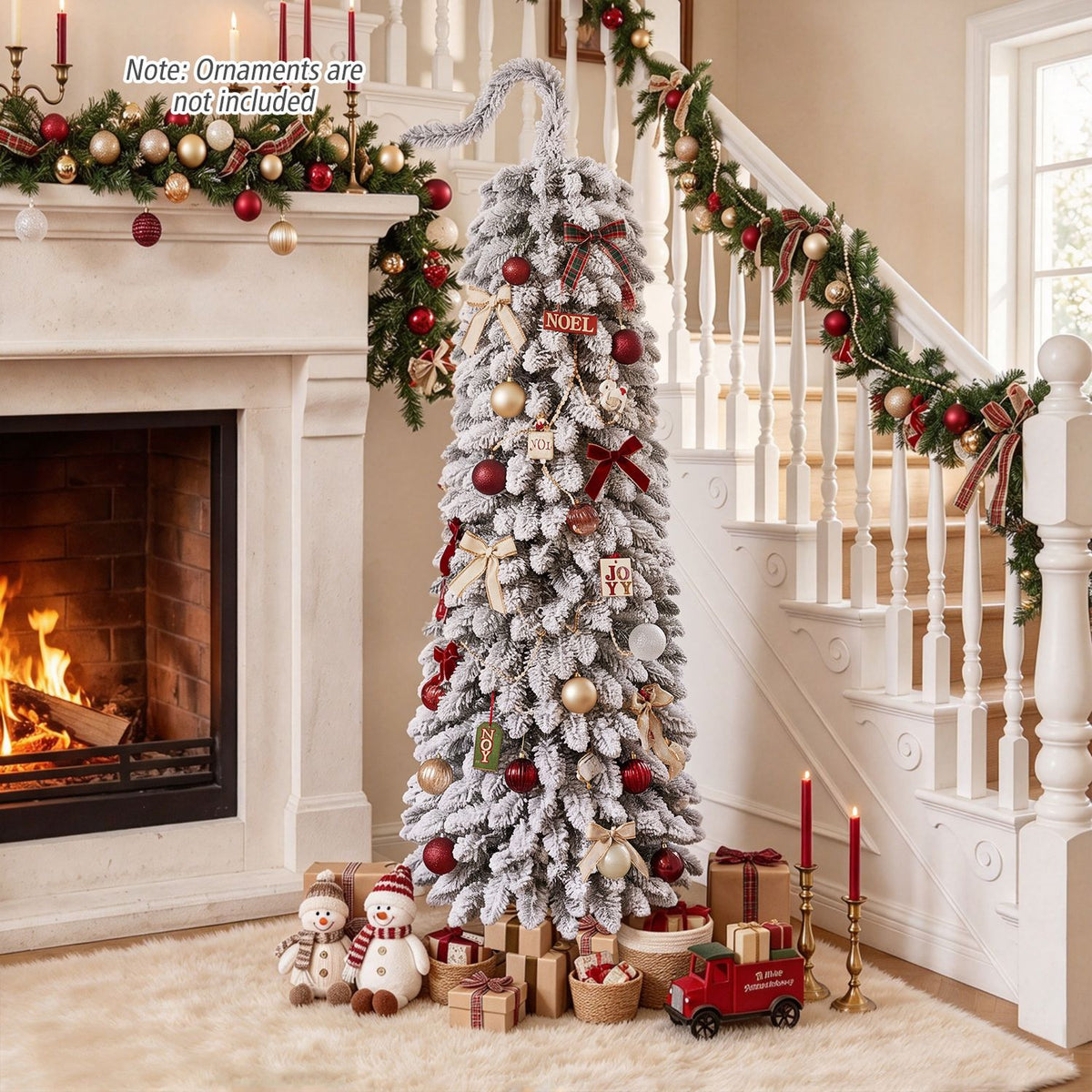 5 FT Pre-Lit Artificial Christmas Tree with Bendable Top and 110 Warm White LED Lights