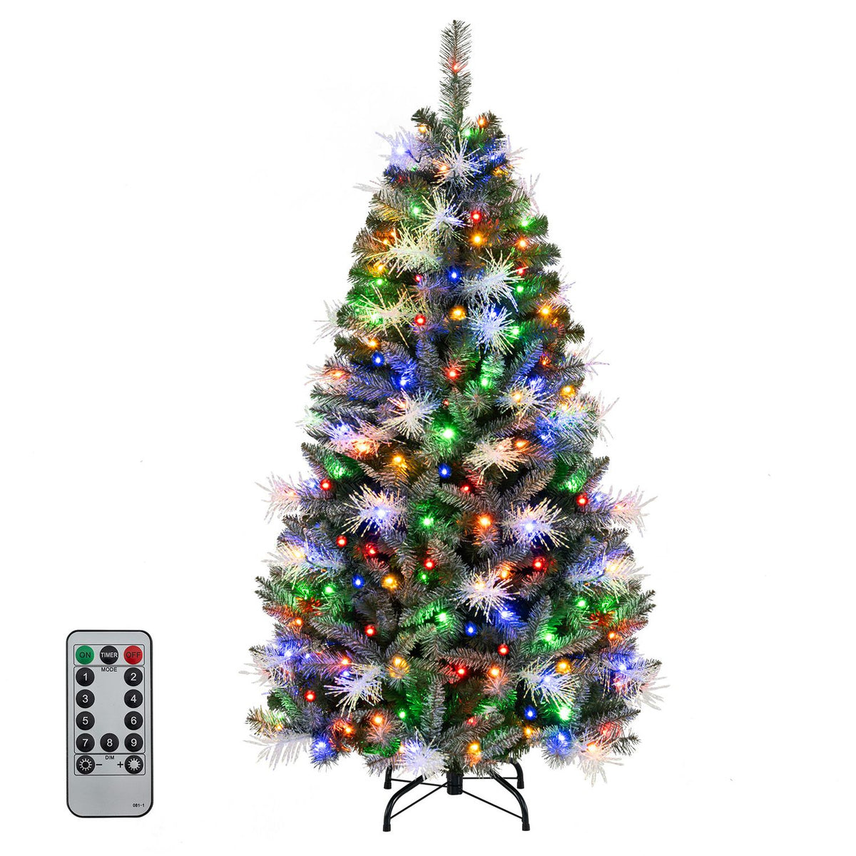 6 FT Pre-lit Christmas Tree with 250/470 Warm White and Multi-color Dimmable LED Lights for Home Party