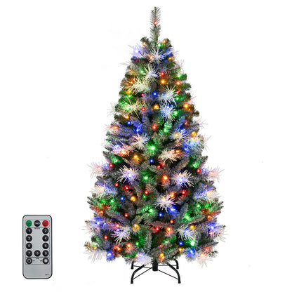 6 FT Pre-lit Christmas Tree with 250/470 Warm White and Multi-color Dimmable LED Lights for Home Party