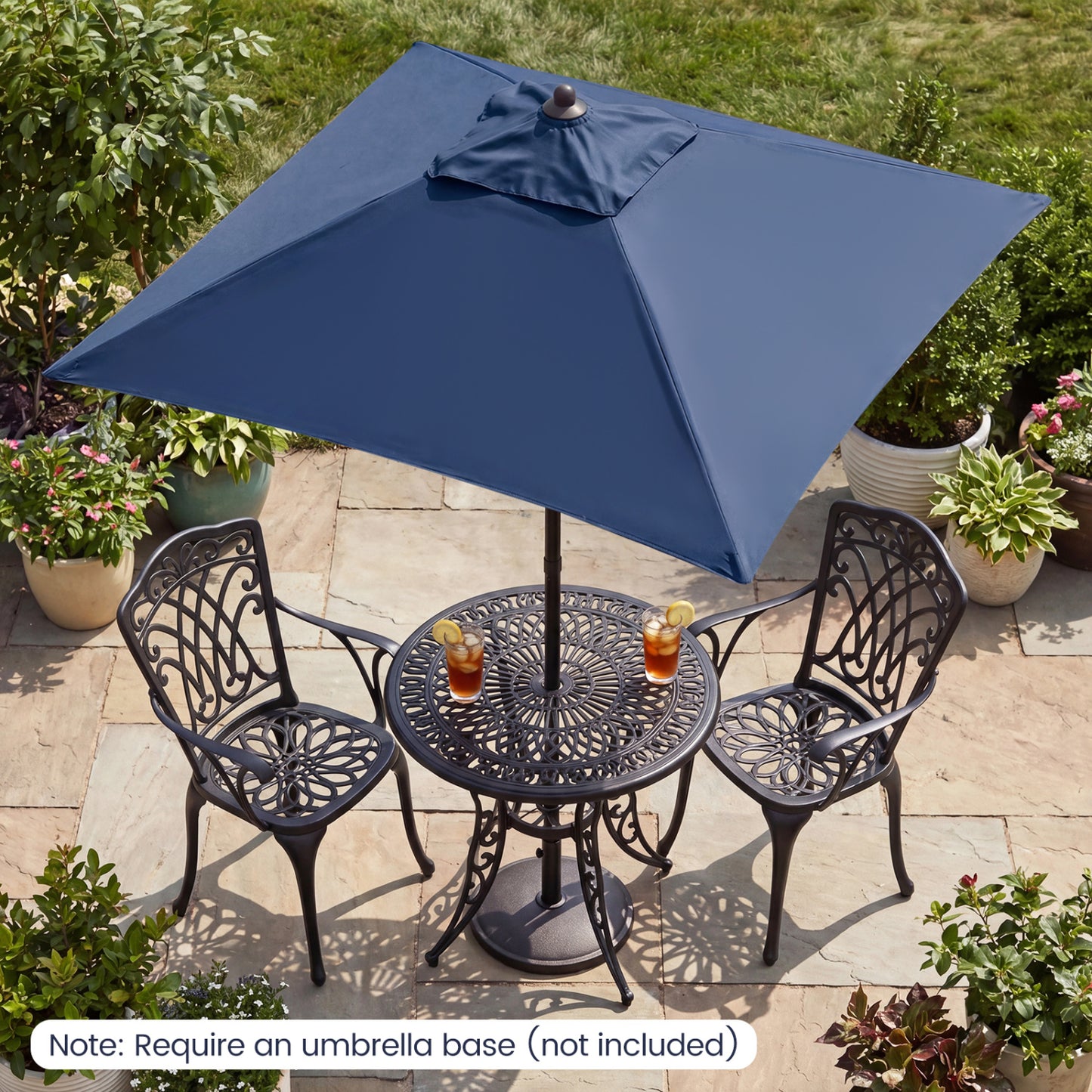 5 Foot Square Patio Market Umbrella with 4 Ribs