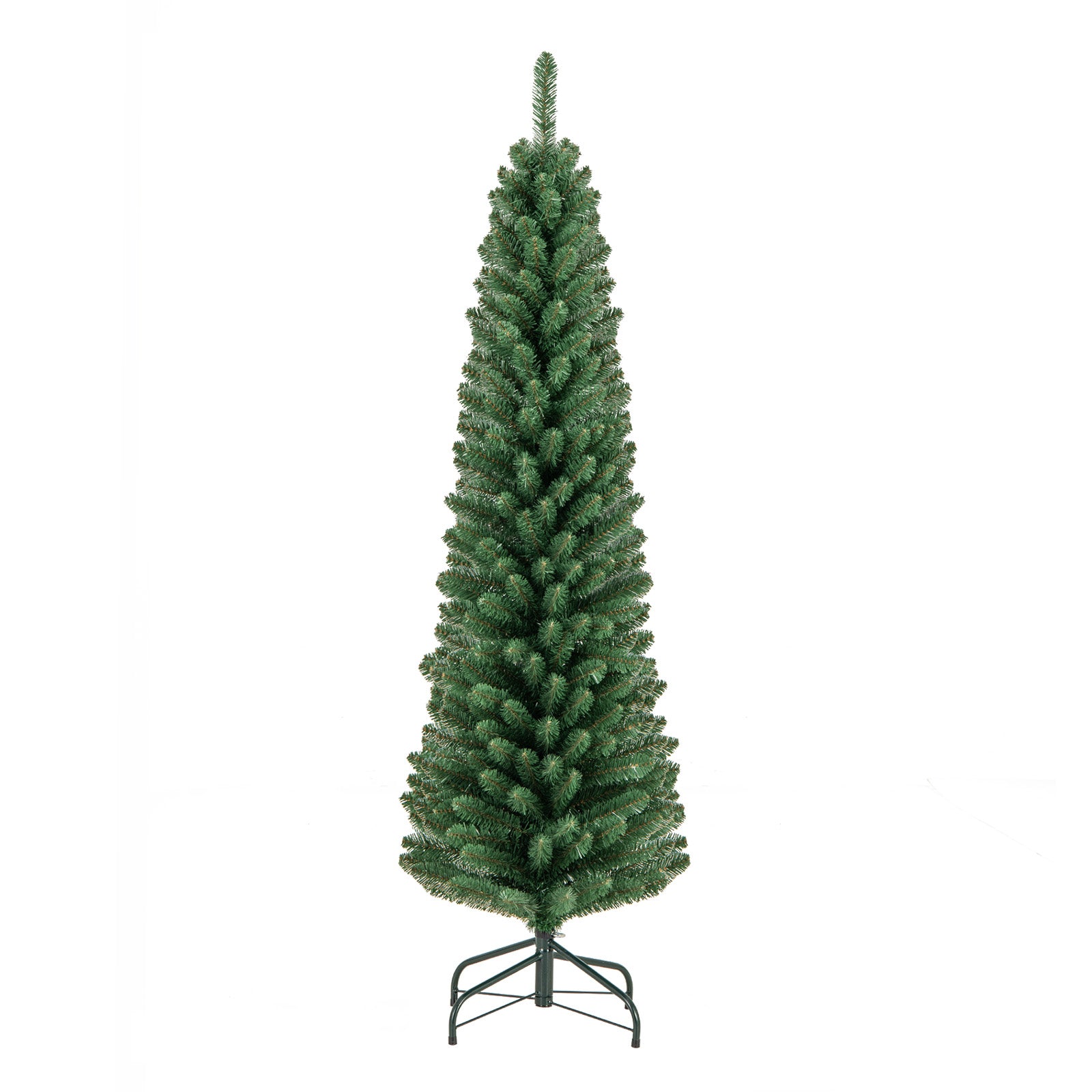 5/6/7/8 Feet Pencil Christmas Tree with 295/392/523/671 Memory Wire Branch Tips and Upgraded Metal Stand-5 feet - 5 Feet