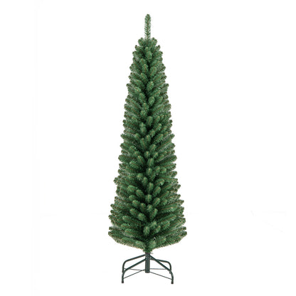 5/6/7/8 Feet Pencil Christmas Tree with 295/392/523/671 Memory Wire Branch Tips and Upgraded Metal Stand-5 feet - 5 Feet