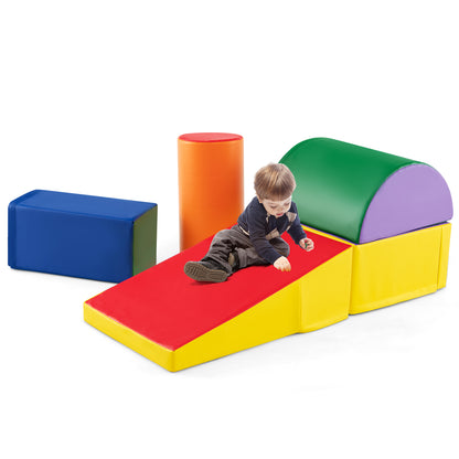 5-Piece Kids Climb and Crawl Activity Playset-Green - Multicolor