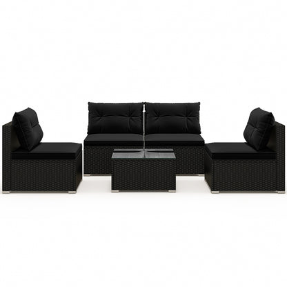 5-Piece Outdoor Patio Furniture Set with Cushions and Coffee Table