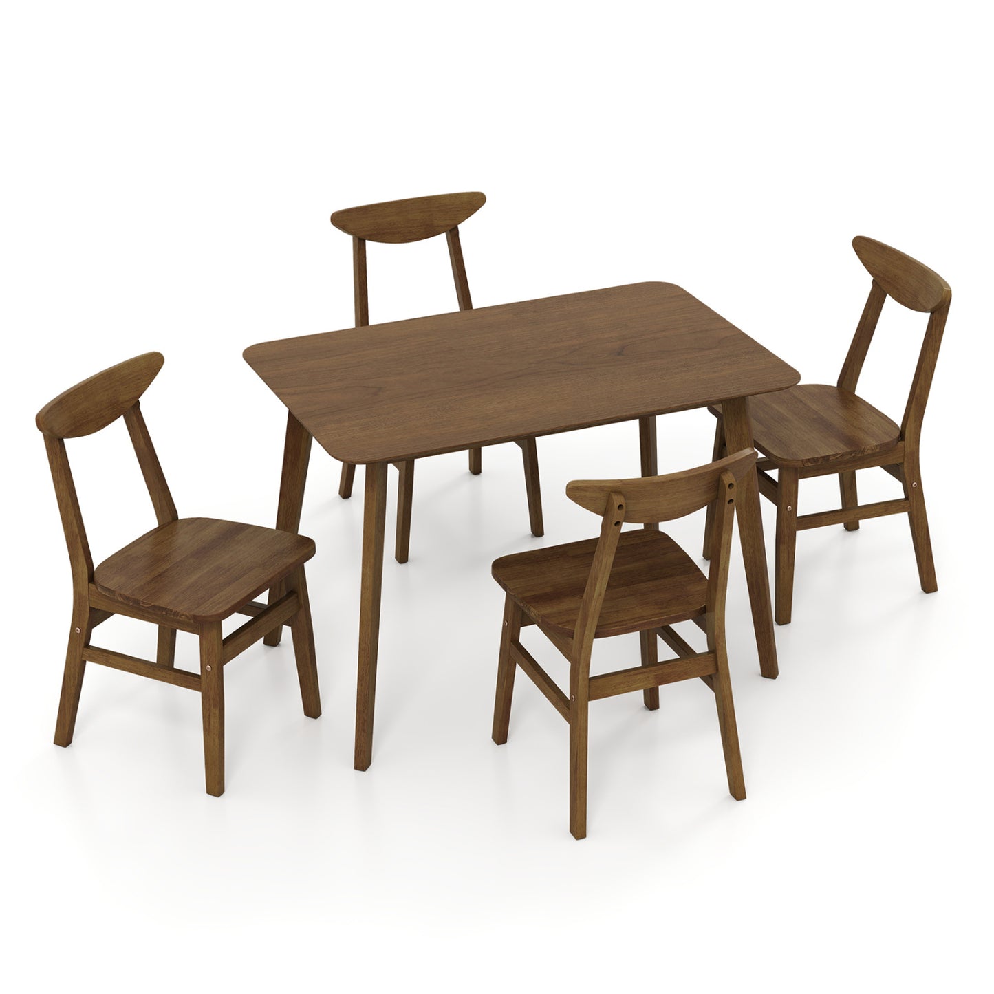 5-Piece Solid Wood Dining Table Set for Small Space