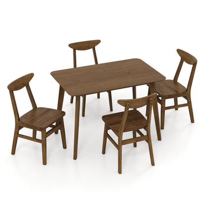 5-Piece Solid Wood Dining Table Set for Small Space