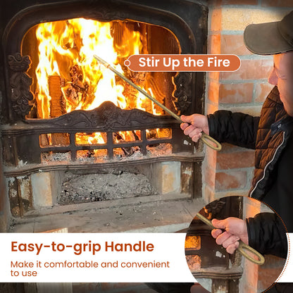 5 Pieces Fireplace Tool Set Fireplace Accessories with Poker-Copper