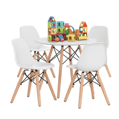 5 Pieces Kids Mid-Century Modern Table Chairs Set