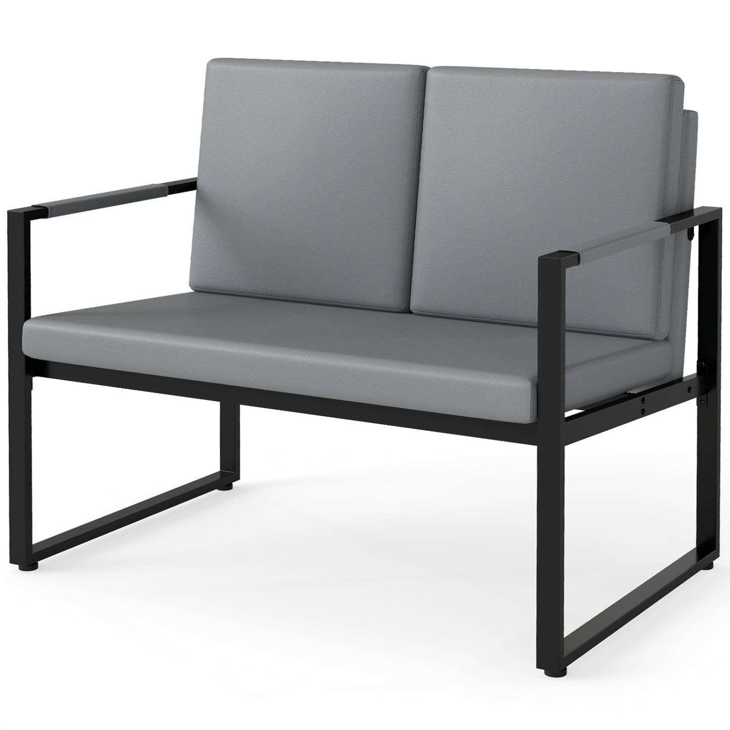 5 Pieces Living Room Set with 2 Accent Chairs and 2 Coffee Tables-Gray
