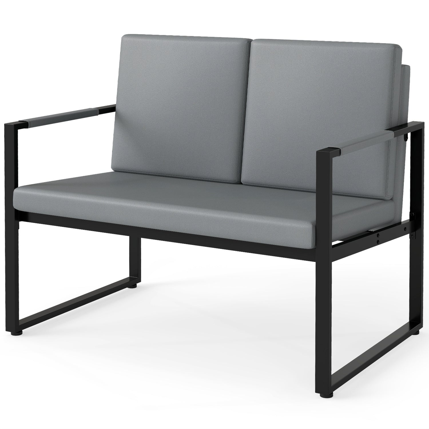 5 Pieces Living Room Set with 2 Accent Chairs and 2 Coffee Tables-Gray