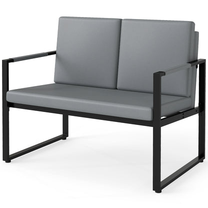 5 Pieces Living Room Set with 2 Accent Chairs and 2 Coffee Tables-Gray