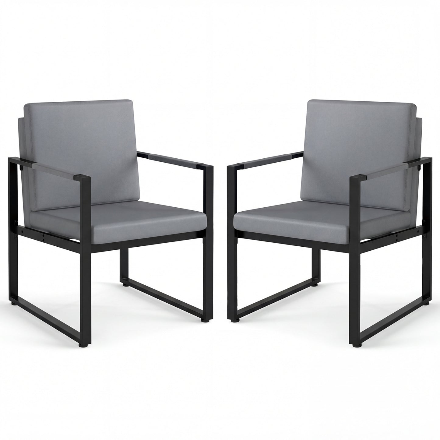 5 Pieces Living Room Set with 2 Accent Chairs and 2 Coffee Tables-Gray