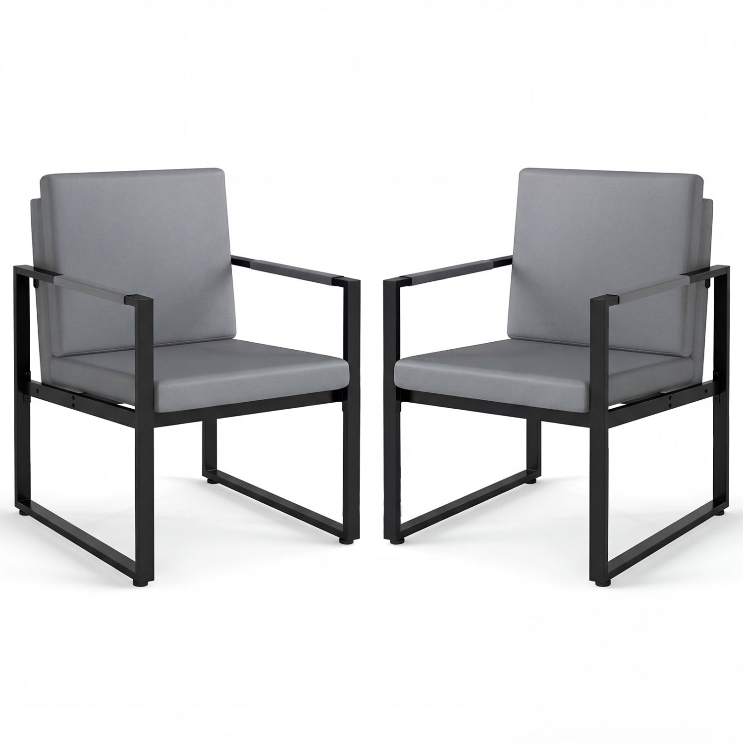 5 Pieces Living Room Set with 2 Accent Chairs and 2 Coffee Tables-Gray