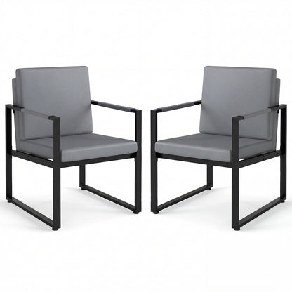 5 Pieces Living Room Set with 2 Accent Chairs and 2 Coffee Tables-Gray