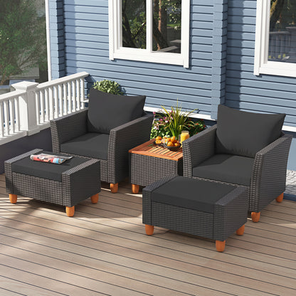 5-Piece Patio Conversation Set with Storage Table