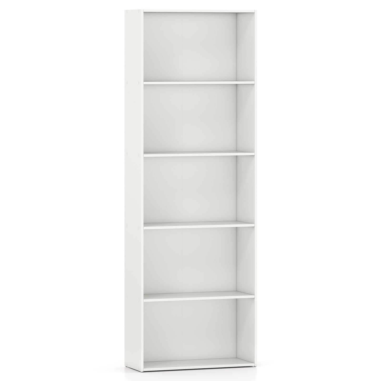 5-Shelf Storage Bookcase Modern Multi-Functional Display Cabinet Furniture-Walnut - White