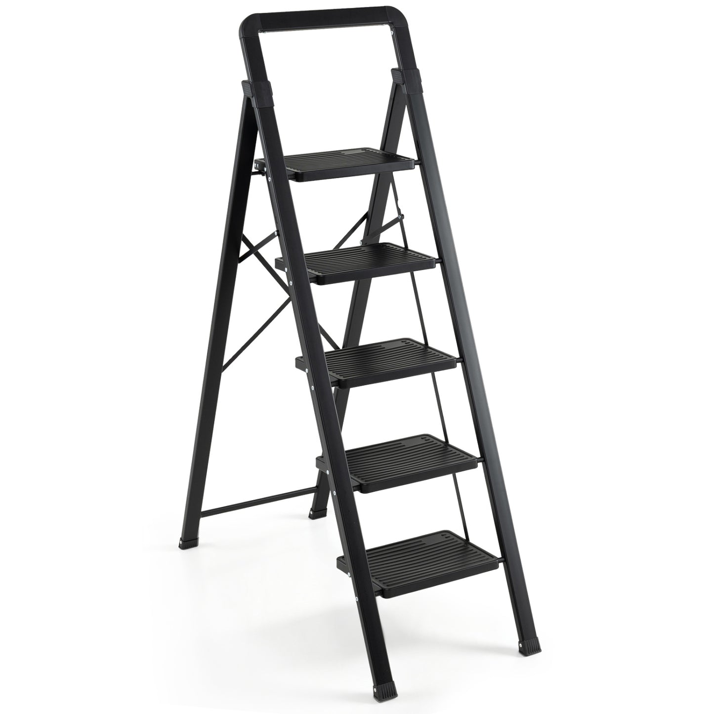 3-Step Folding Step Stool with Wide Anti-Slip Pedals