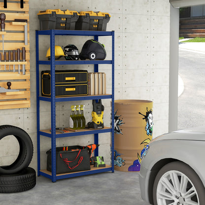 5-Tier Heavy Duty Metal Shelving Unit with 2000 LBS Total Load Capacity-Blue