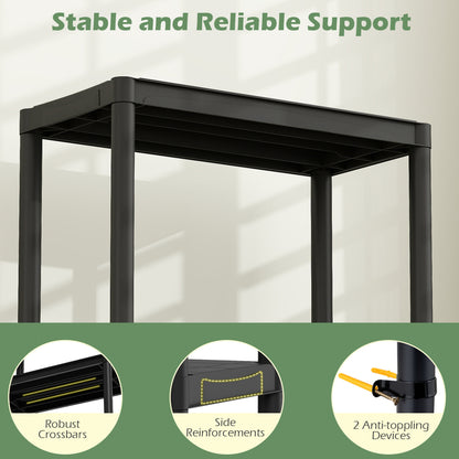 5-Tier Heavy-Duty Plastic Storage Shelves Freestanding Garage Shelving Unit