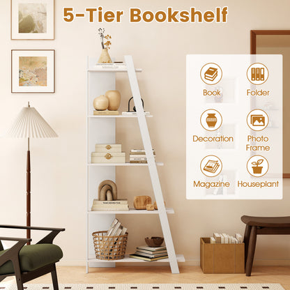 5-Tier Vertical Bookshelf for Small Spaces, 79" Tall