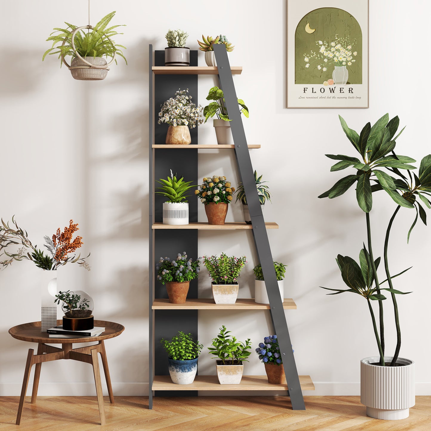 5-Tier Vertical Bookshelf for Small Spaces, 79" Tall