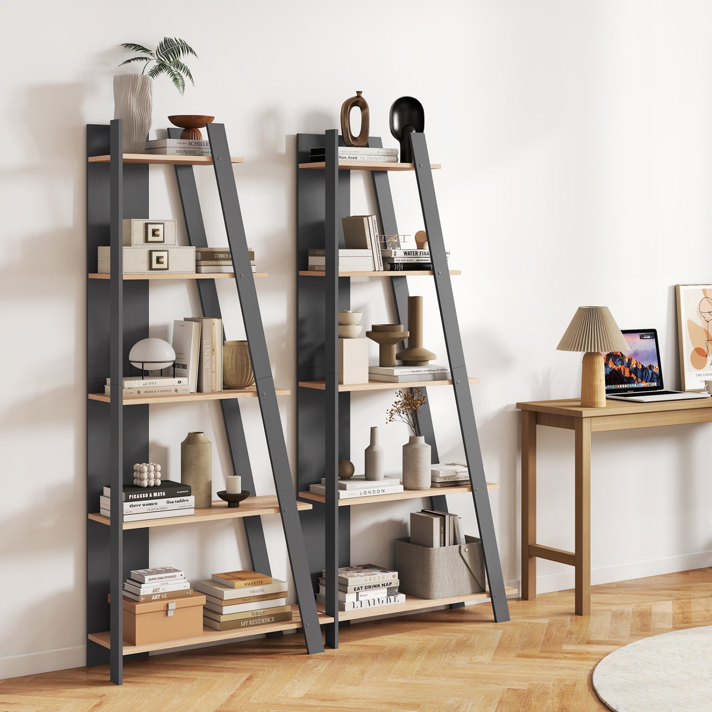 5-Tier Vertical Bookshelf for Small Spaces, 79" Tall