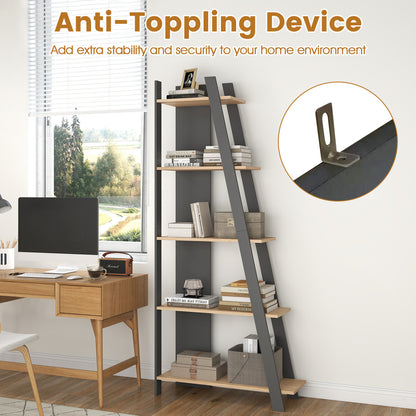 5-Tier Vertical Bookshelf for Small Spaces, 79" Tall