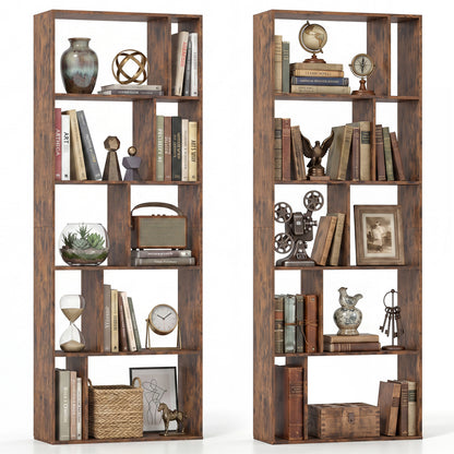 5-Tier Bookshelf with Open Back and Anti-Tipping Kit